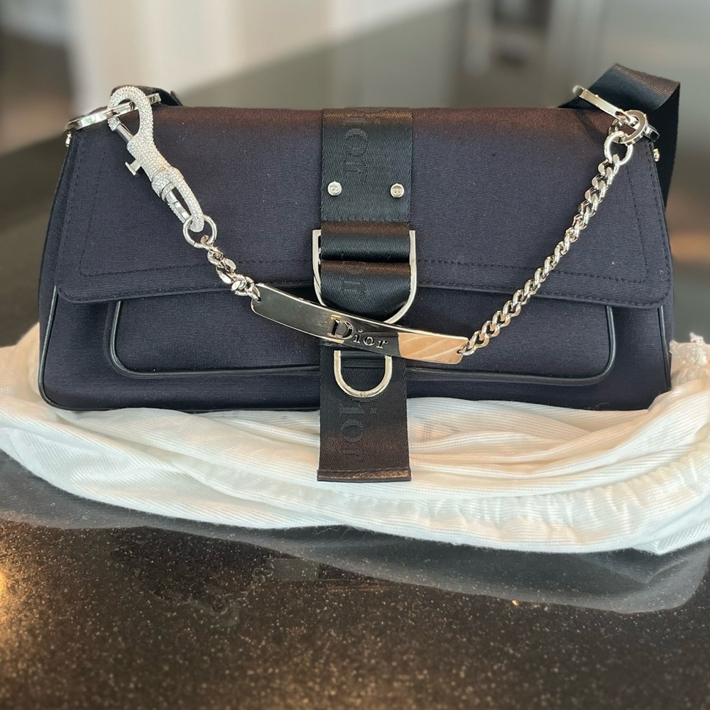 CHRISTIAN DIOR BY JOHN GALLIANO SS 2003 BLACK JERSEY HARDCORE BAG
